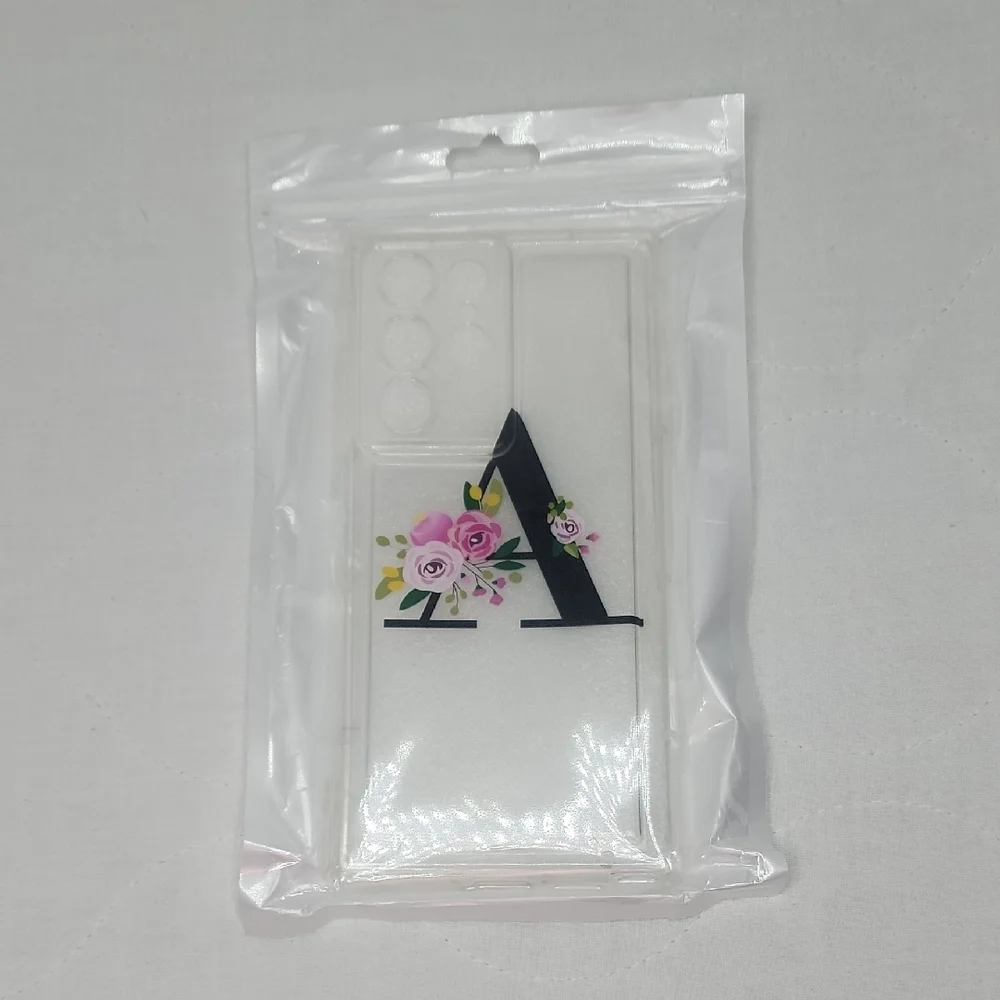 Samsung Galaxy S22 Ultra Floral A Initial Phone Case